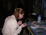 Stephanie puts on her make-up