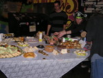 Laura and Knife Kevin set up the refreshment table